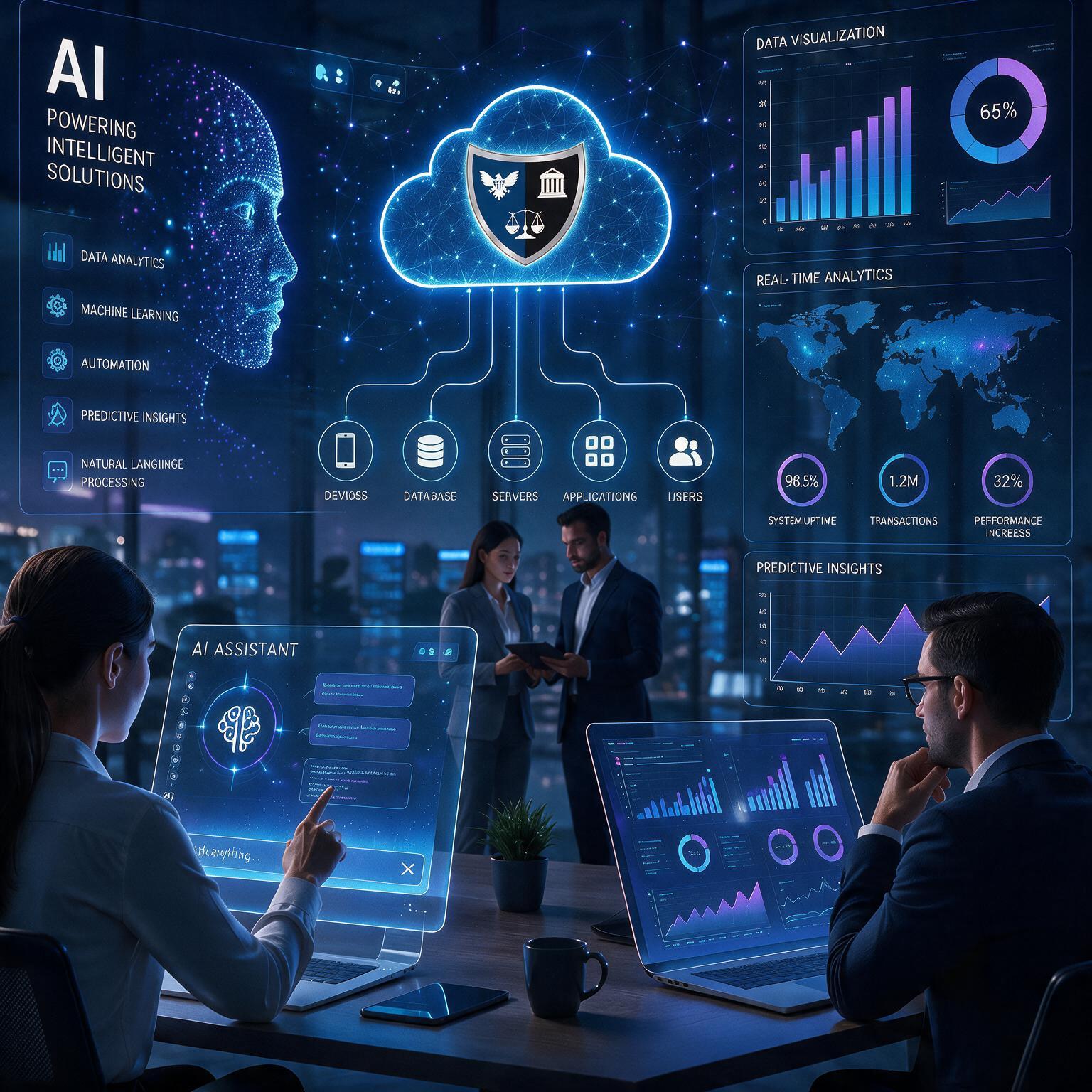 AI operations visual — dark, cool tone