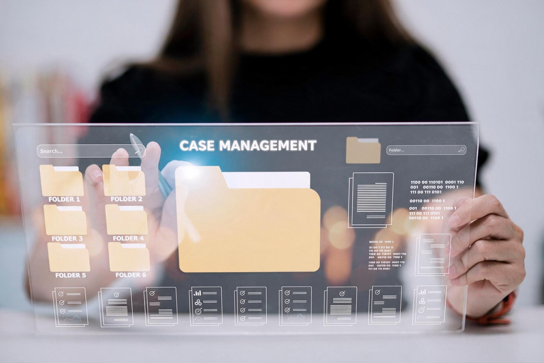 Case management on a transparent display